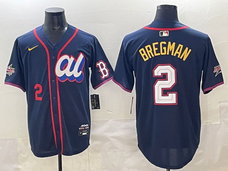Men 2025 Boston Red Sox 2 Bregman Drak Blue All star Nike MLB Jersey style 05